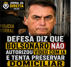Defesa diz que Bolsonaro não autorizou vídeo com IA e tenta preservar domiciliar
